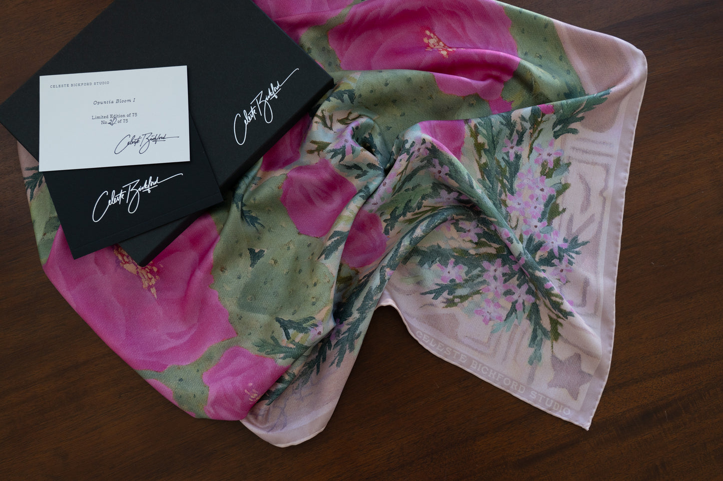 Opuntia Bloom I, Limited Edition Silk Scarf