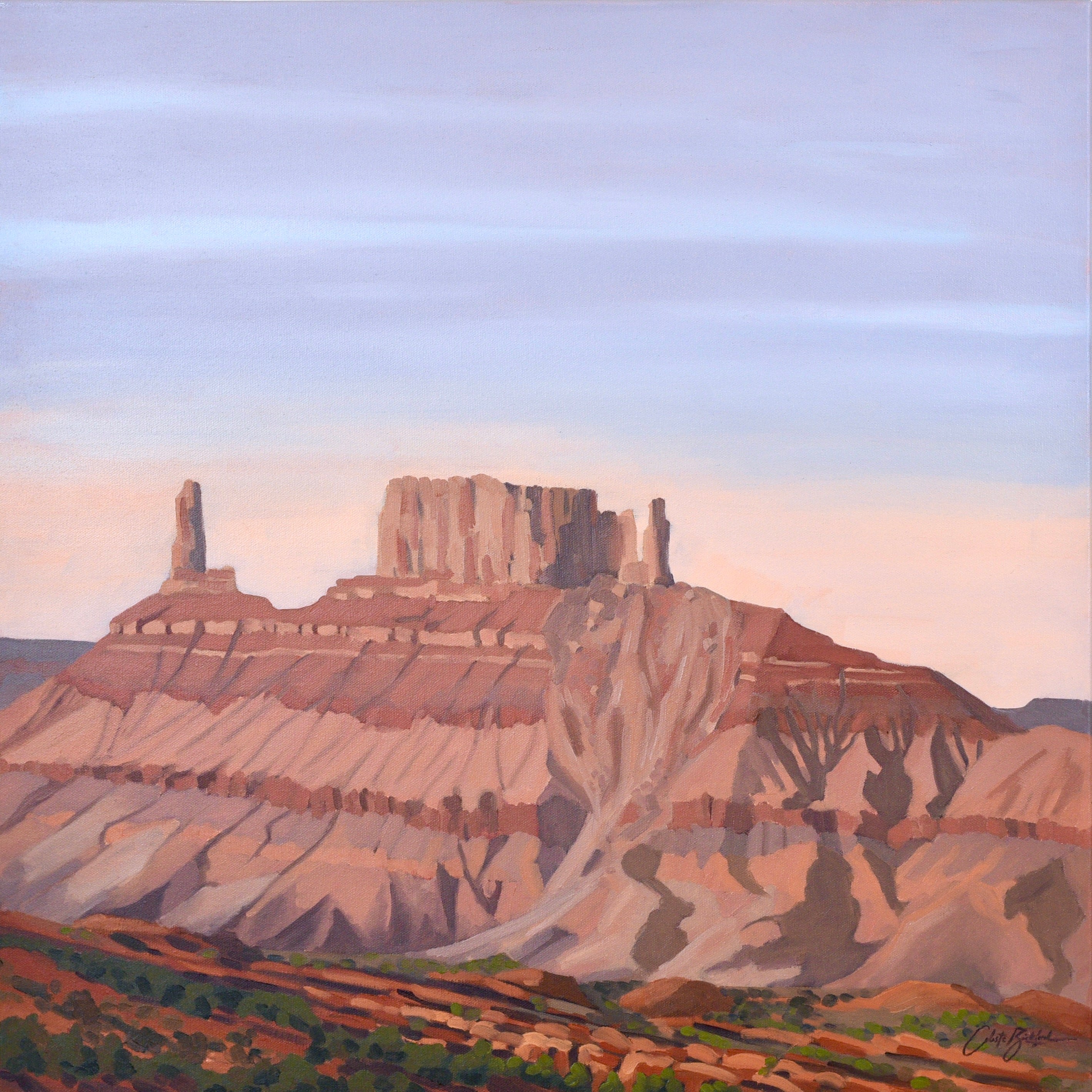絵画 valley Castle Valley at Sunrise, Utah