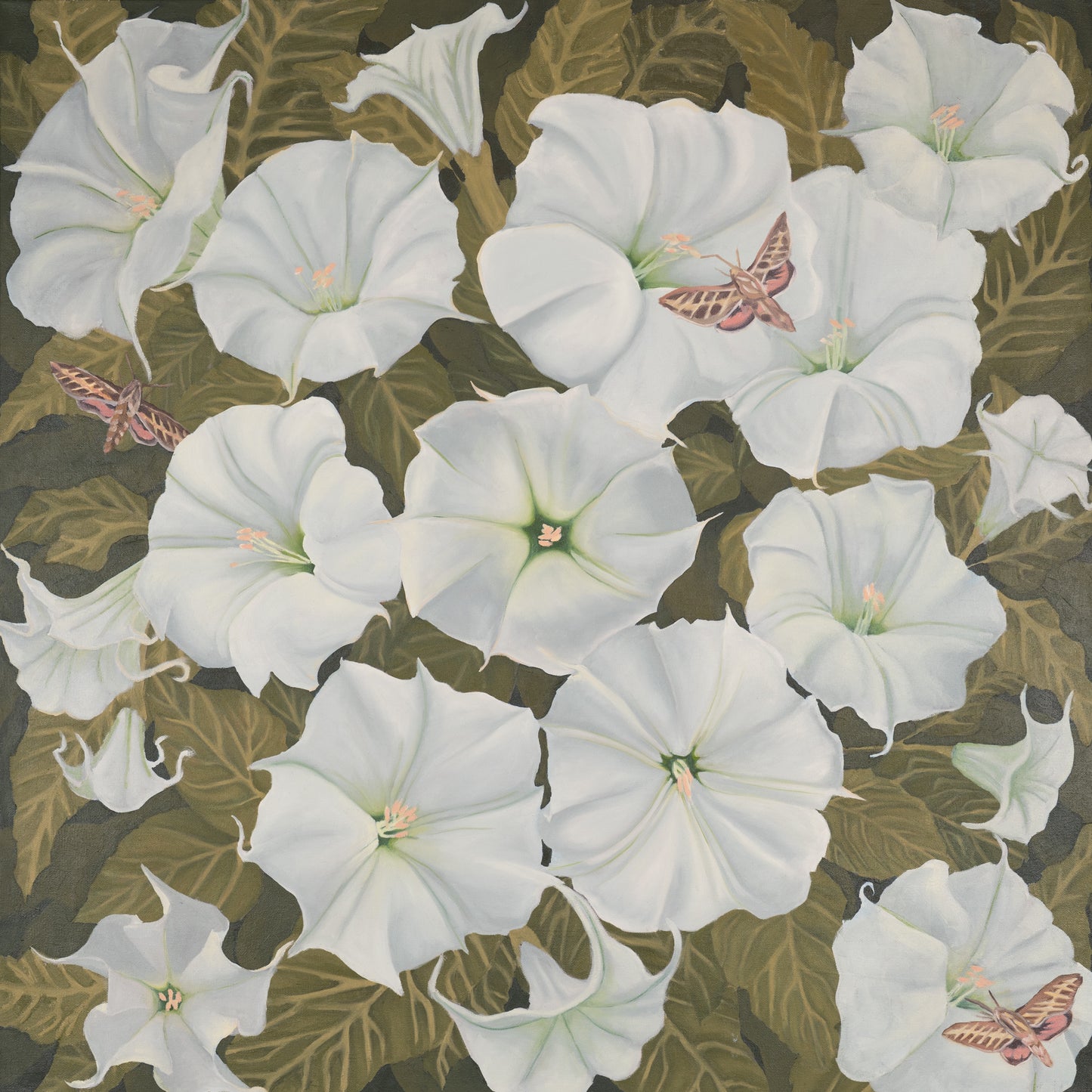 Sacred Moonflower- Fine Art Silk Scarf